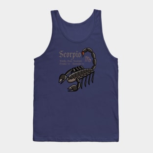 Scorpio Zodiac Sign Dates & Traits T-Shirt Tank Top
